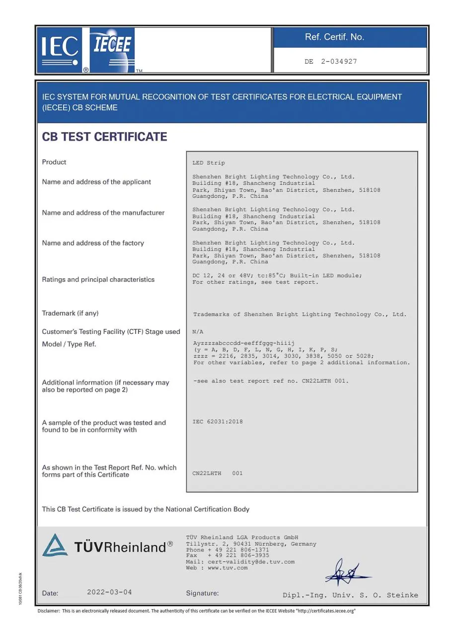 CB certificate